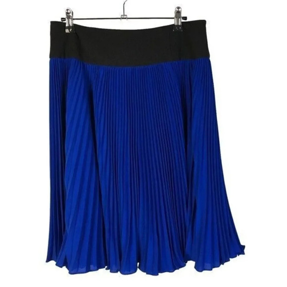 Calvin Klein Royal Blue Pleated A-Line Knee Length Skirt 6 - Picture 1 of 4